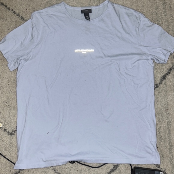 H&M shirt . Sky blue color , size XL, runs like a large - Picture 1 of 3
